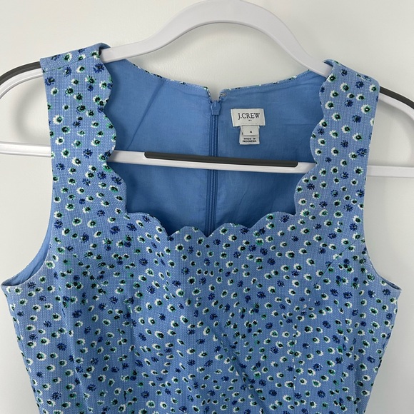 Blue floral Jcrew shift dress, size 4 - Picture 4 of 6